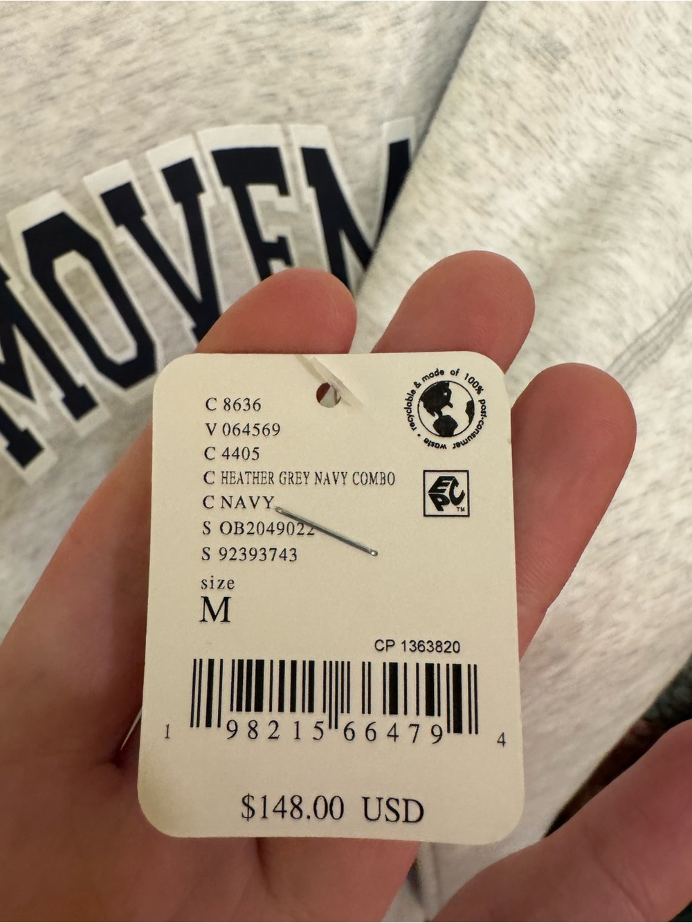 NWT Free People FP Movement Victory pullover - Heather grey navy combo - Medium - Picture 9 of 9